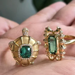 Special Edition Lagoon Tourmaline Sea Turtle Ring