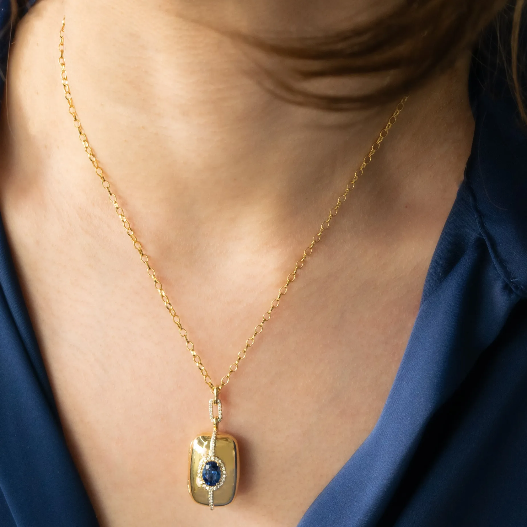 Special Edition Sapphire and Diamond Halo Locket