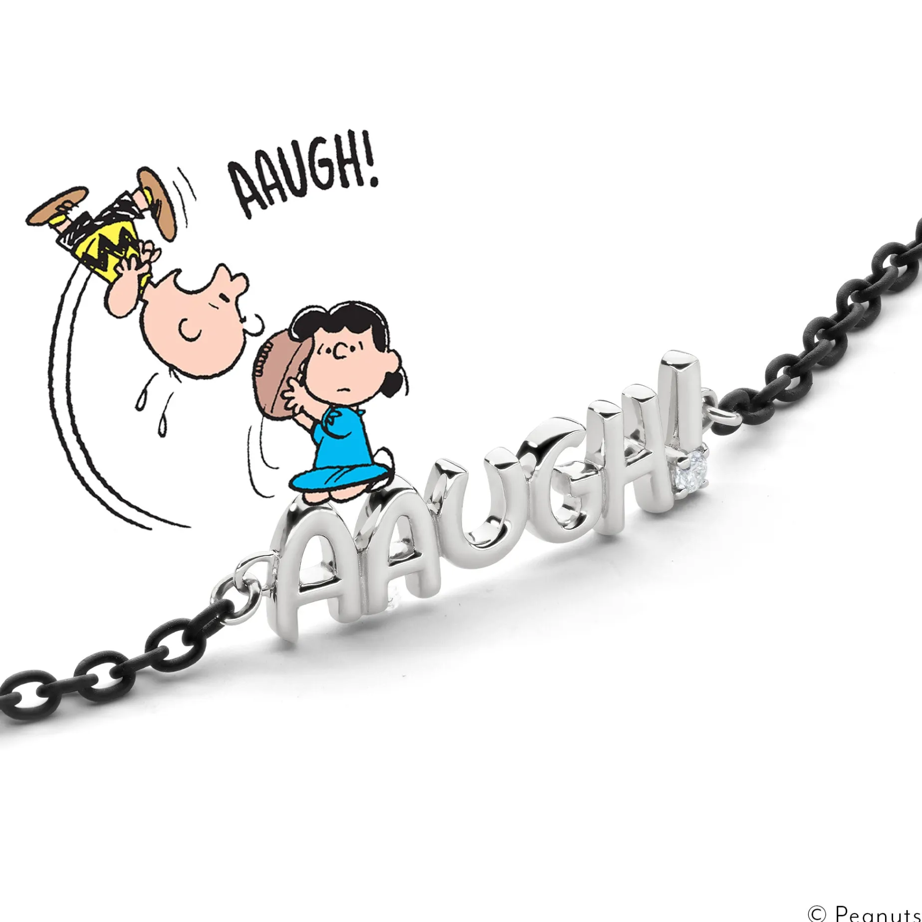 Sterling Silver and Black Steel “AAUGH!” Bracelet