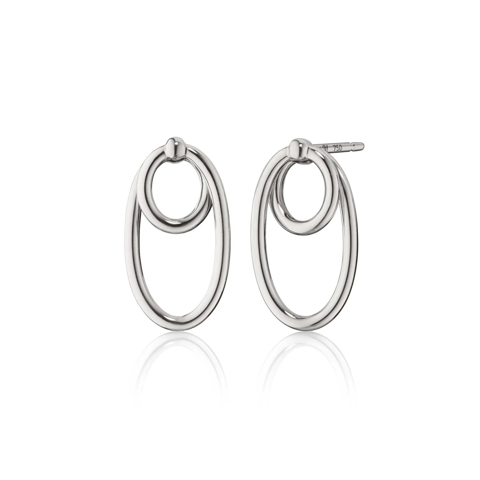 Sterling Silver Double Oval Infinity Earrings