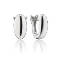 Sterling Silver Large Perseverance Sculptural Fish Huggie Earrings