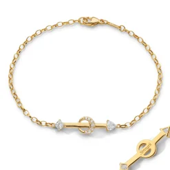 Strength Arrow and Diamond Petite Poesy Bracelet