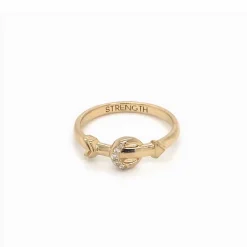 Strength Arrow and Moon Poesy Stackable Ring