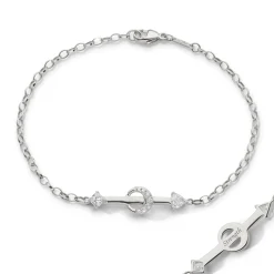 Strength Arrow Petite Poesy Sterling Silver Bracelet