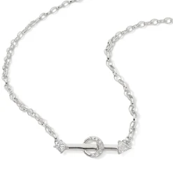 Strength Arrow Petite Poesy Sterling Silver Necklace
