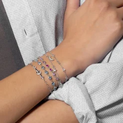 Strength Arrow Petite Poesy Sterling Silver Bracelet