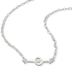 Strength Arrow Petite Poesy Sterling Silver Necklace