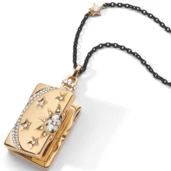 Sun, Moon and Stars Gold Locket Necklace