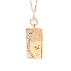 Sun, Moon and Stars Medallion with Diamonds