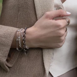 Sun, Moon and Stars Moonstone and White Sapphire Chain Bracelet