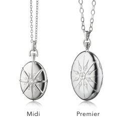 The Four Image "Premier" Locket with Starburst in Sterling Silver
