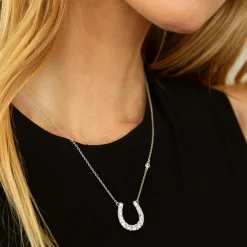 The Horseshoe Necklace with White Sapphires