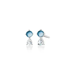 The Nebula Blue Topaz Stud Earrings