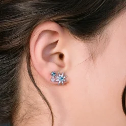 The Nebula Blue Topaz Stud Earrings