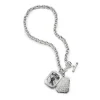 Toggle Necklace with Two Octagon Half Lockets