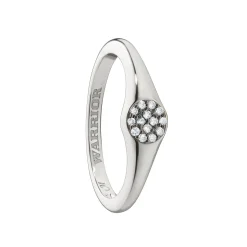 “Warrior” Pavé White Sapphire Stackable Ring