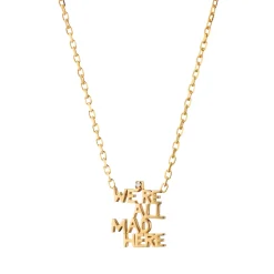 We're All Mad Here 18K Yellow Gold Necklace