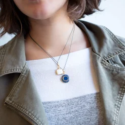 White Enamel Vermeil Cushion Locket