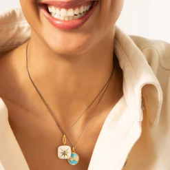 White Enamel Vermeil Cushion Locket with Blue Sapphire