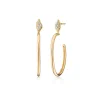 “Wings of Mercury” Hoop Earrings with Pavé Diamonds